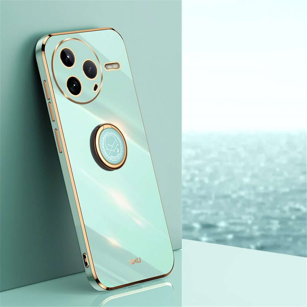 XINLI For Xiaomi Poco F7 Pro 5G / Redmi K80 5G Case Ring Kickstand Electroplating TPU Phone Cover