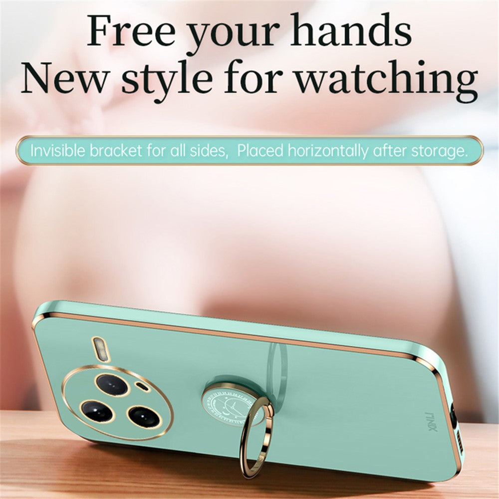 XINLI For Xiaomi Poco F7 Pro 5G / Redmi K80 5G Case Ring Kickstand Electroplating TPU Phone Cover