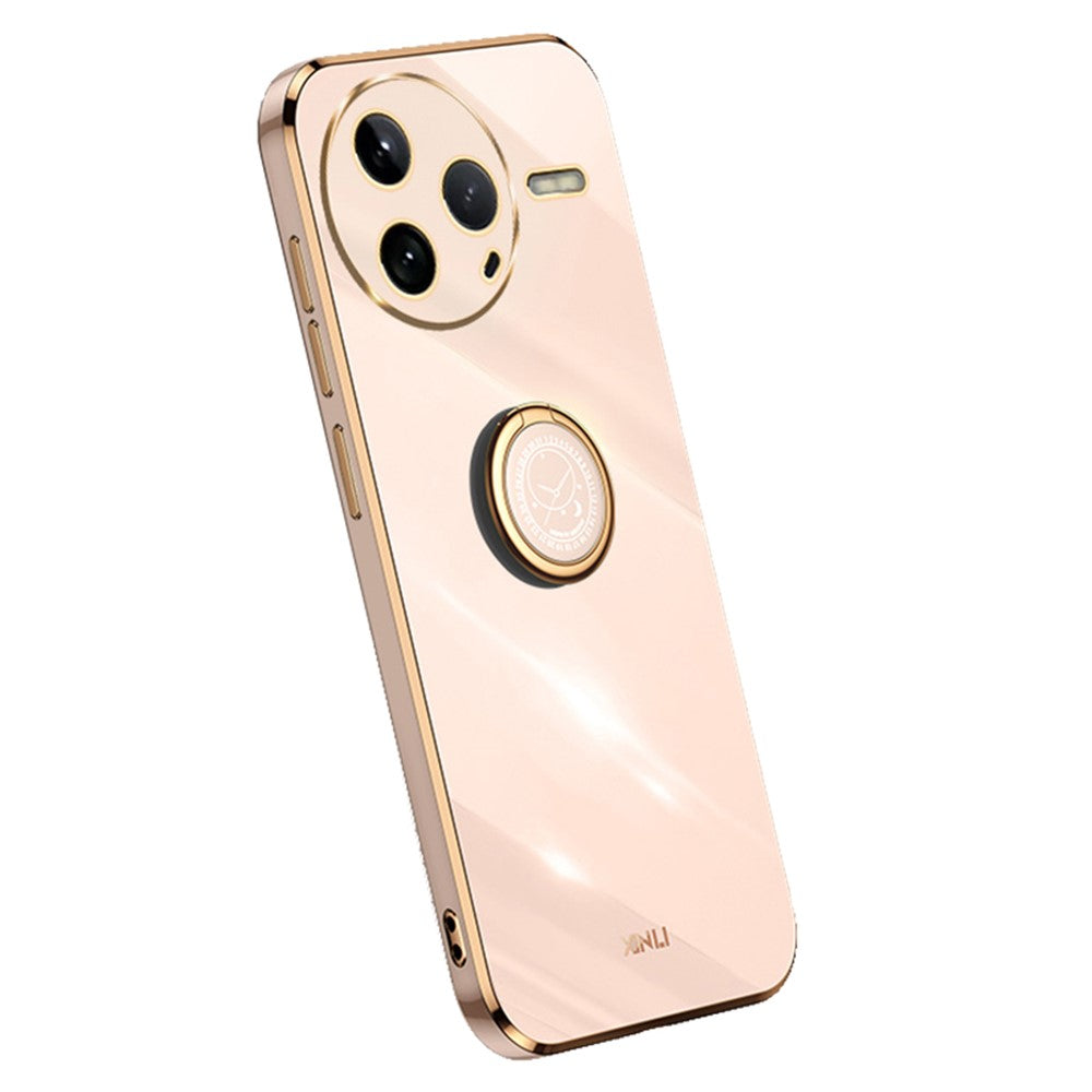 XINLI For Xiaomi Poco F7 Pro 5G / Redmi K80 5G Case Ring Kickstand Electroplating TPU Phone Cover