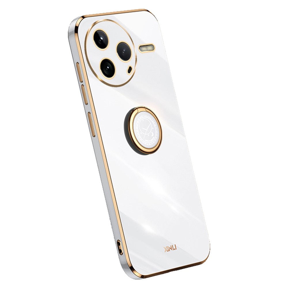 XINLI For Xiaomi Poco F7 Pro 5G / Redmi K80 5G Case Ring Kickstand Electroplating TPU Phone Cover