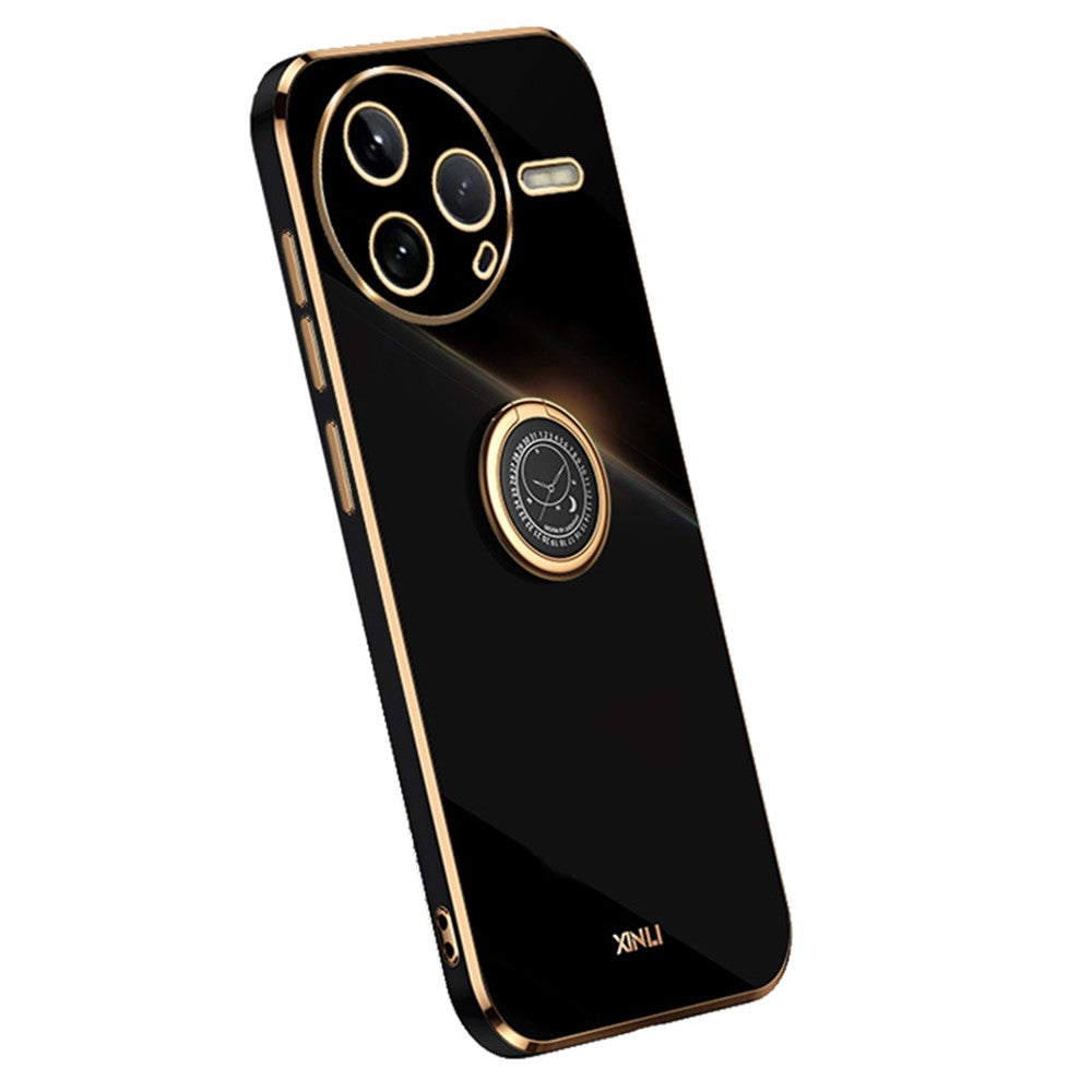 XINLI For Xiaomi Poco F7 Pro 5G / Redmi K80 5G Case Ring Kickstand Electroplating TPU Phone Cover