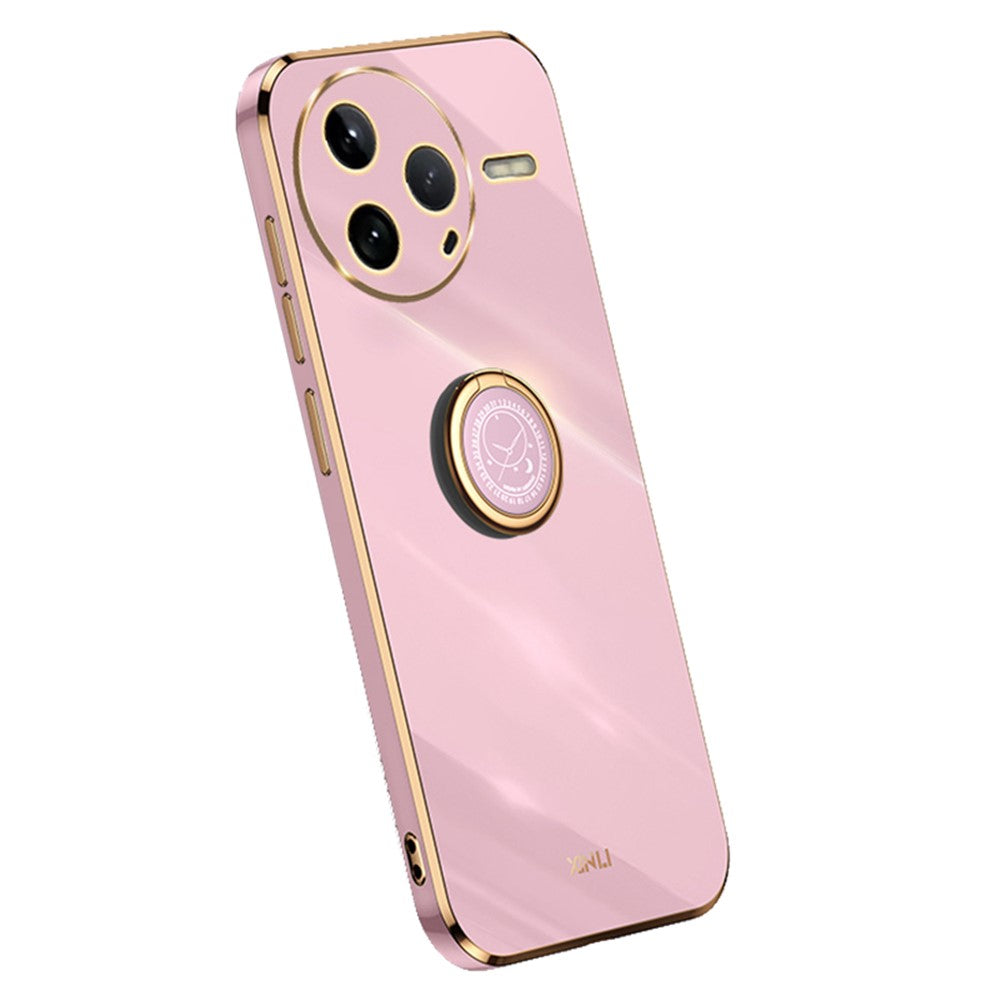XINLI For Xiaomi Poco F7 Pro 5G / Redmi K80 5G Case Ring Kickstand Electroplating TPU Phone Cover