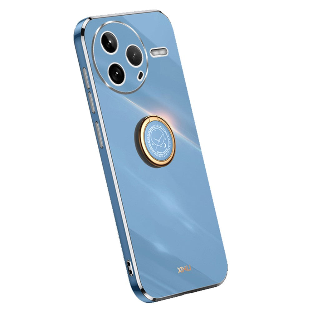 XINLI For Xiaomi Poco F7 Pro 5G / Redmi K80 5G Case Ring Kickstand Electroplating TPU Phone Cover