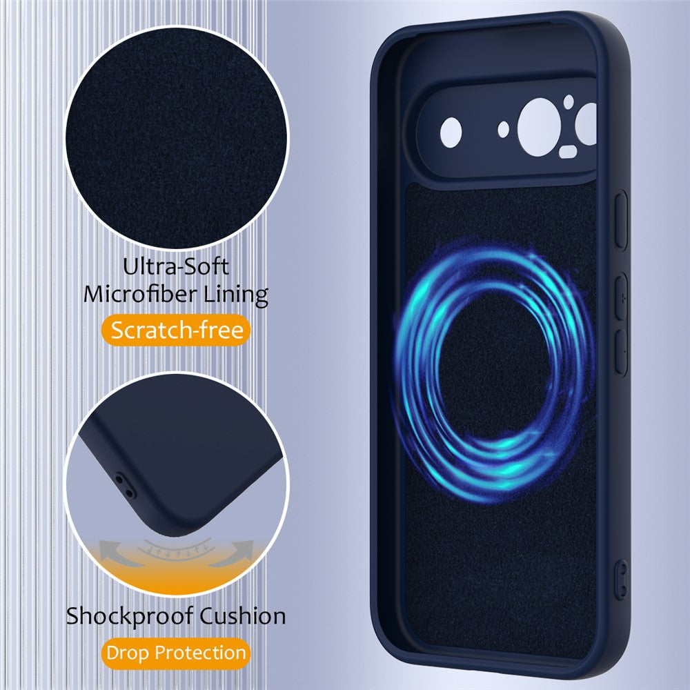 Til Google Pixel 9 Magnetisk Cover i Flydende Silikone med Snor
