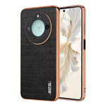 AZNS For Honor X60 5G Case Electroplating Crocodile Texture PU + TPU Phone Cover