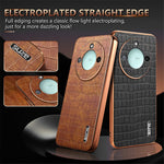 AZNS For Honor X60 5G Case Electroplating Crocodile Texture PU + TPU Phone Cover