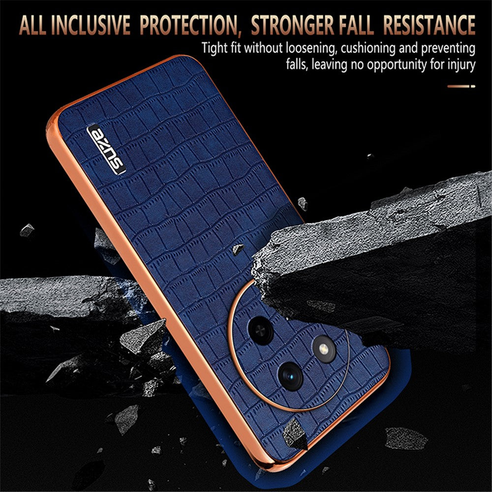 AZNS For Honor Magic7 Lite 5G / X9c 5G / X60 Pro 5G Case Electroplating Crocodile Texture PU + TPU Phone Cover