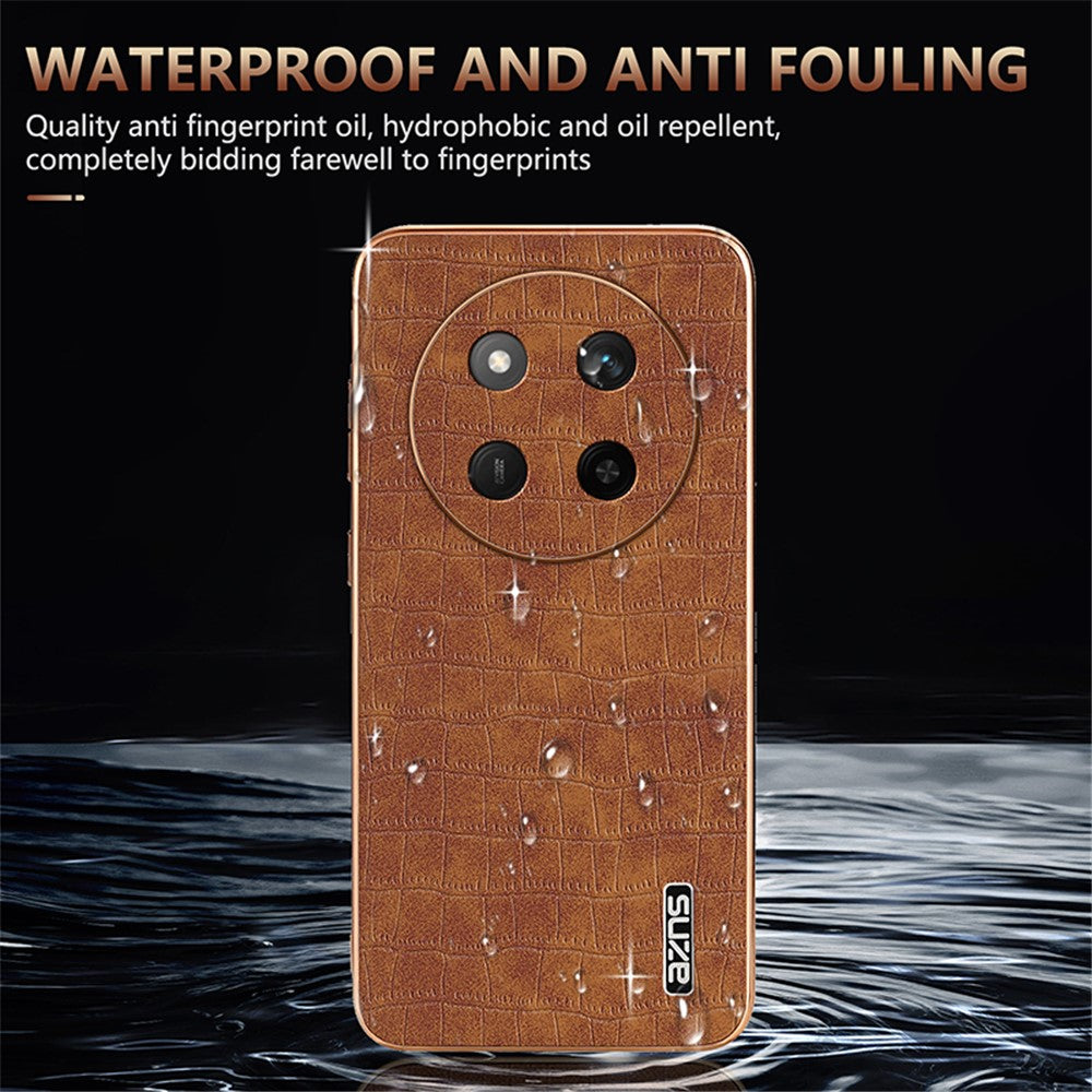 AZNS For Honor Magic7 Lite 5G / X9c 5G / X60 Pro 5G Case Electroplating Crocodile Texture PU + TPU Phone Cover
