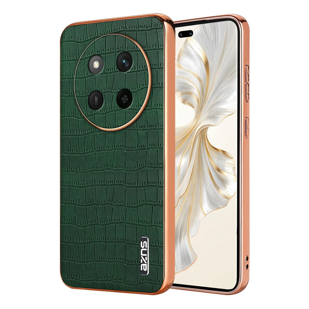 AZNS For Honor Magic7 Lite 5G / X9c 5G / X60 Pro 5G Case Electroplating Crocodile Texture PU + TPU Phone Cover