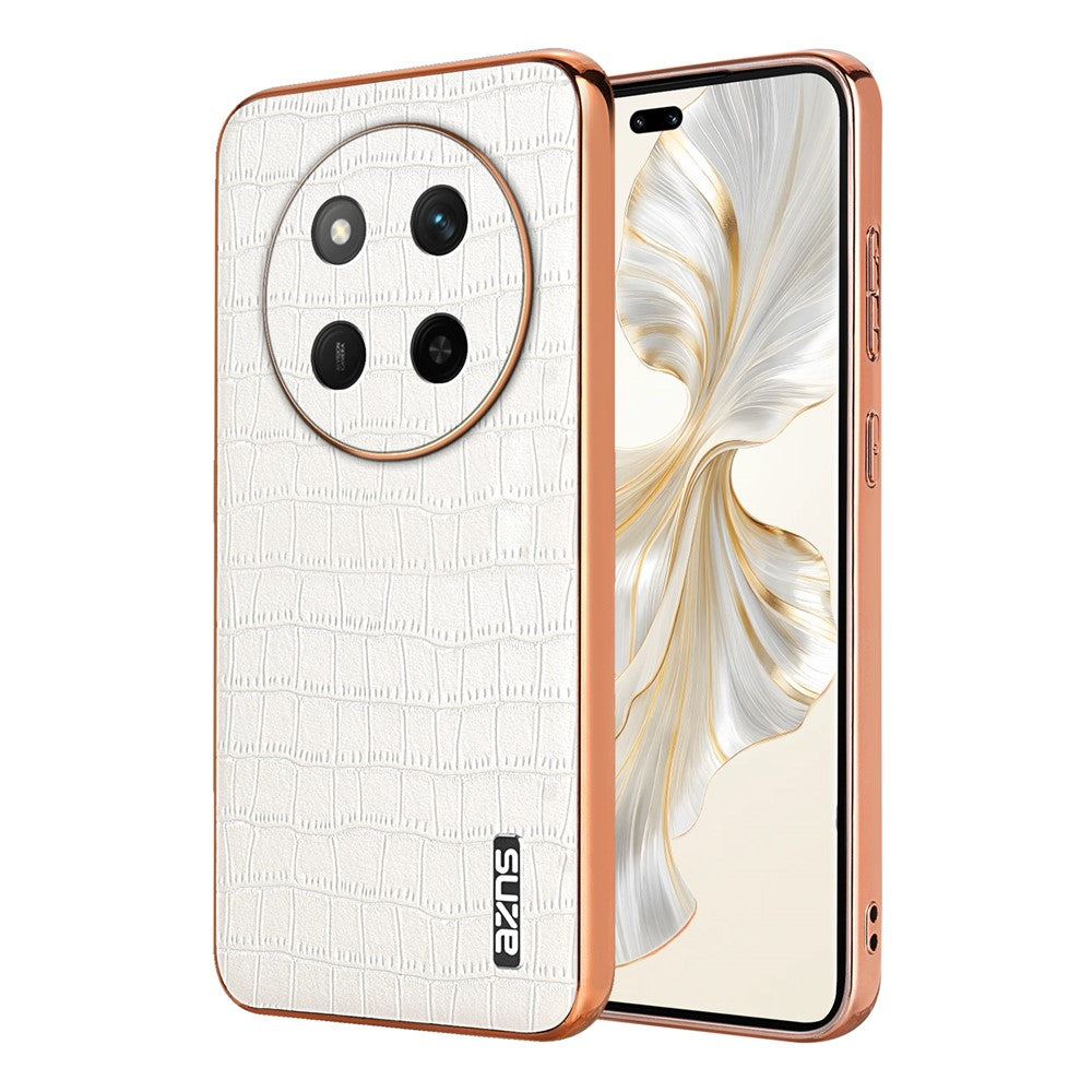 AZNS For Honor Magic7 Lite 5G / X9c 5G / X60 Pro 5G Case Electroplating Crocodile Texture PU + TPU Phone Cover