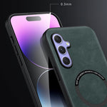 Samsung Galaxy A15 5G / 4G Magnetiskt Skal Anti-fall PC + TPU + PU Läder Baksida