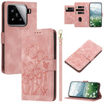For Xiaomi 15 Tulip Leather Case Phone Cover with 5 Card Slots Wallet