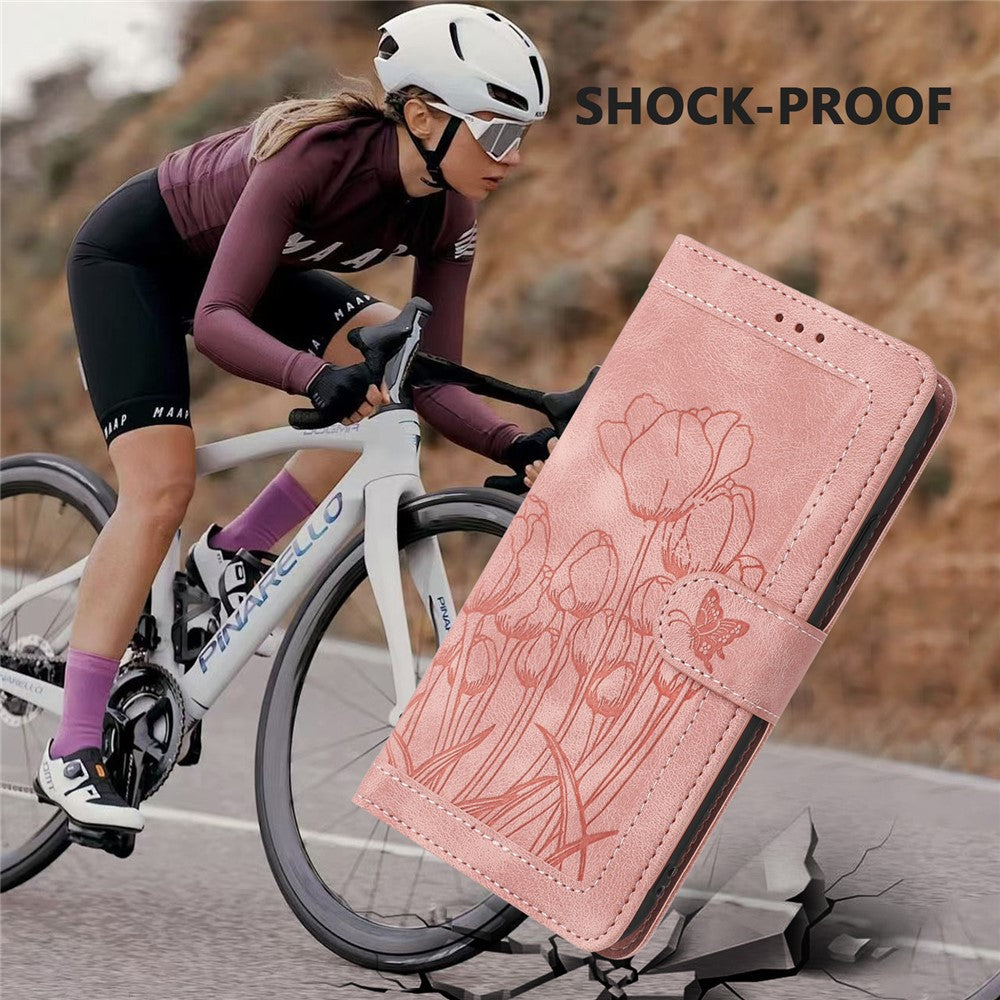 For Xiaomi 15 Tulip Leather Case Phone Cover with 5 Card Slots Wallet