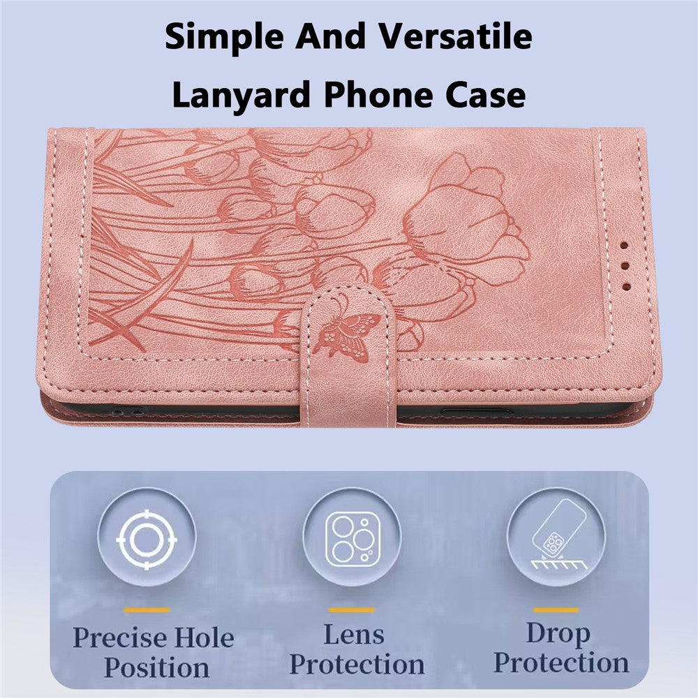 For Xiaomi 15 Pro Tulip Leather Case Phone Cover with 5 Card Slots Wallet