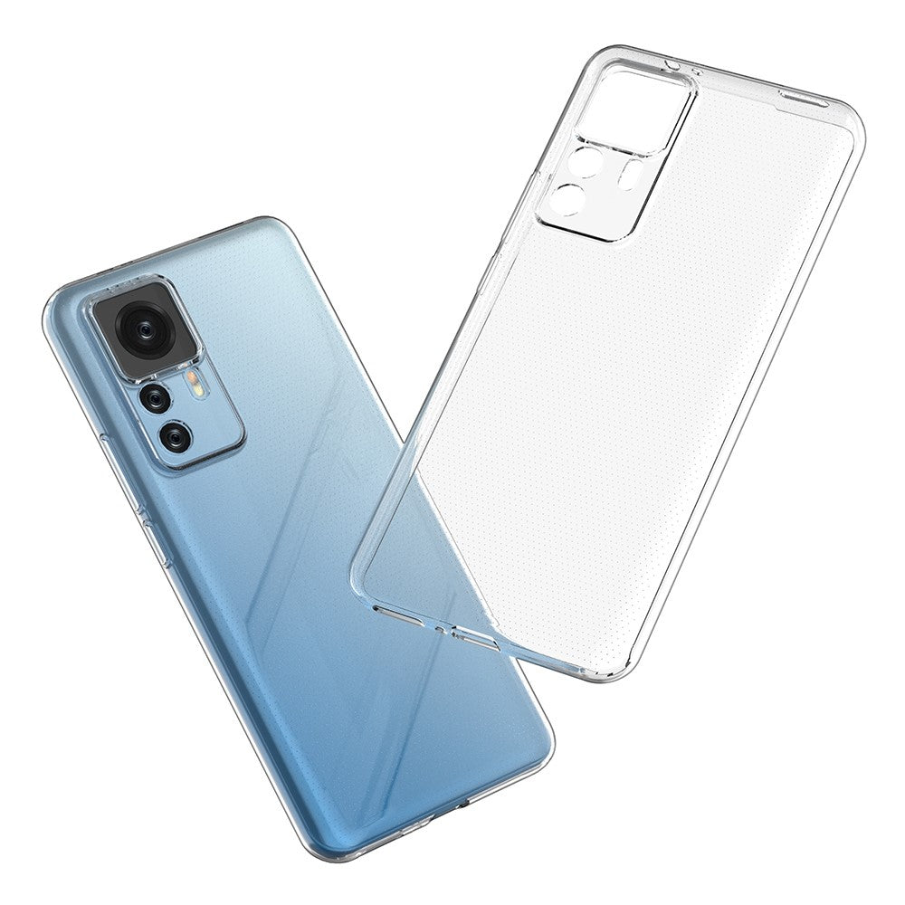 HD-transparent mobilcover til Xiaomi 12T 5G / Redmi K50 Ultra 5G, ultratyndt faldsikkert mobilcover i blød TPU til bagsiden