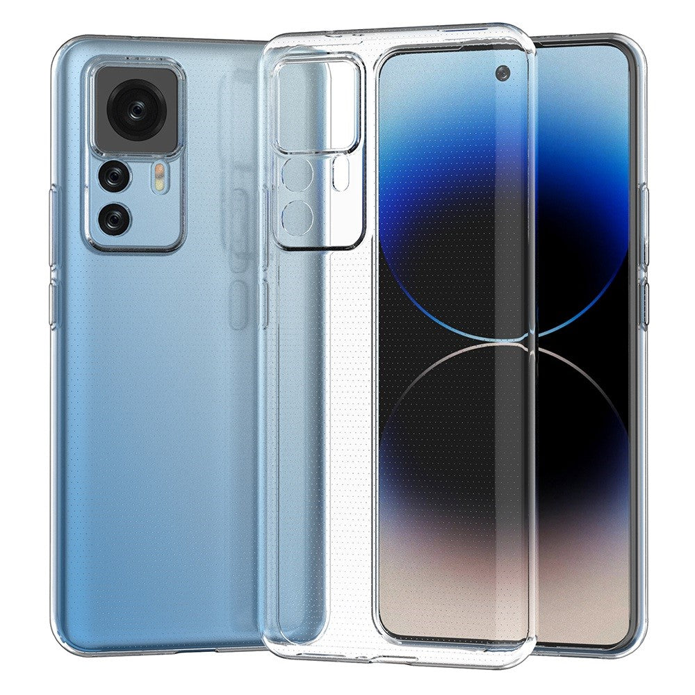 HD-transparent mobilcover til Xiaomi 12T 5G / Redmi K50 Ultra 5G, ultratyndt faldsikkert mobilcover i blød TPU til bagsiden