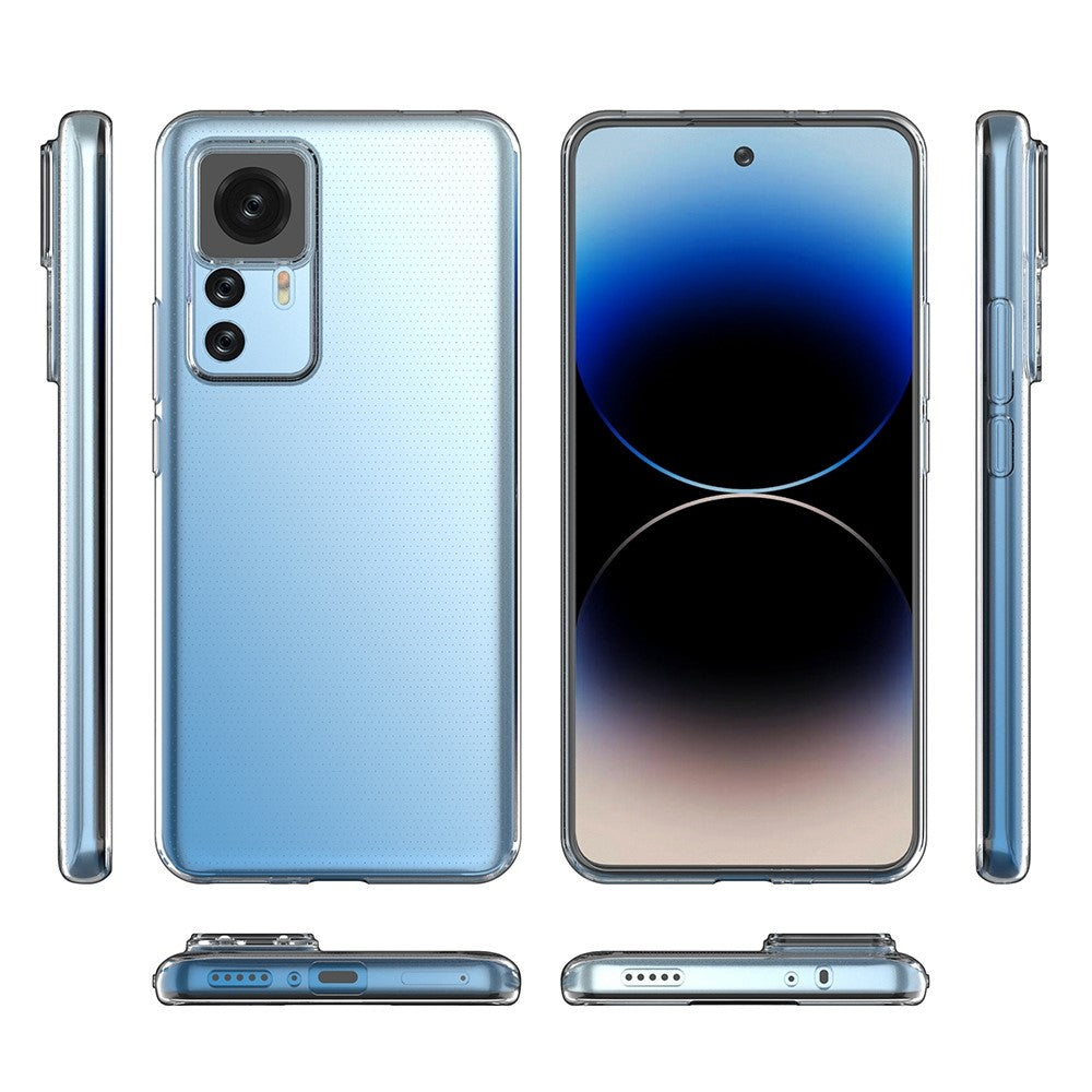 HD-transparent mobilcover til Xiaomi 12T 5G / Redmi K50 Ultra 5G, ultratyndt faldsikkert mobilcover i blød TPU til bagsiden