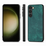 Til Samsung Galaxy S22+ 5G cover Stødsikkert slankt retro læder telefon bagcover