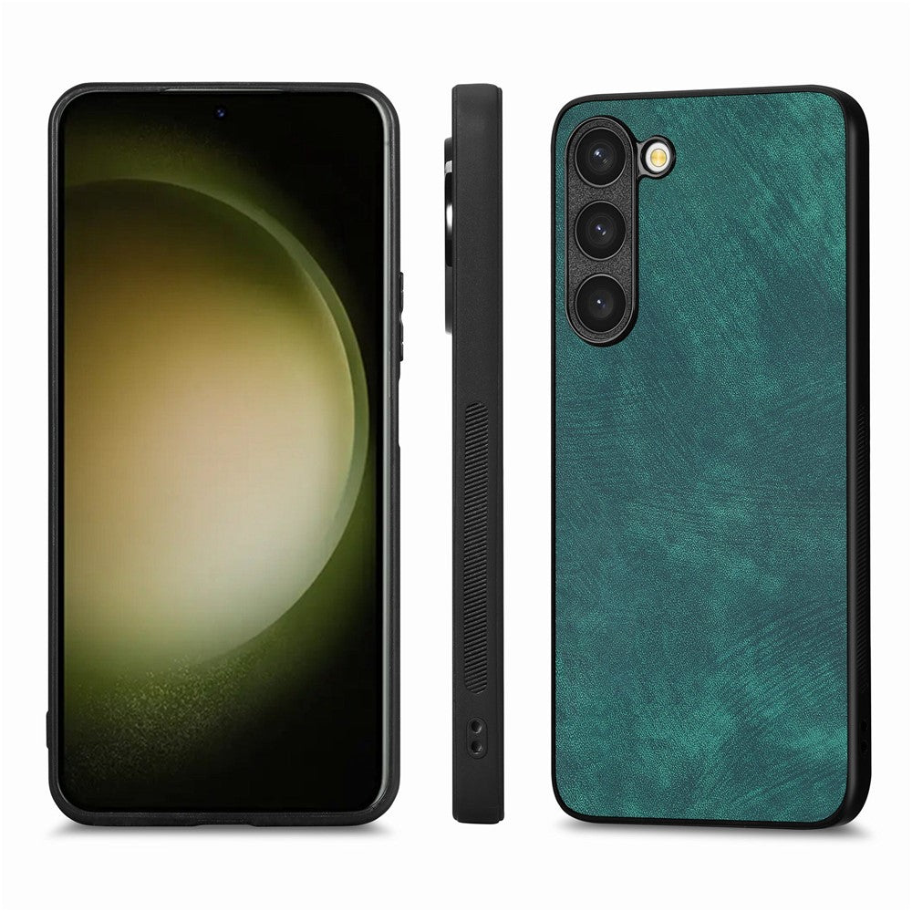 Til Samsung Galaxy S22+ 5G cover Stødsikkert slankt retro læder telefon bagcover
