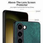 Til Samsung Galaxy S22+ 5G cover Stødsikkert slankt retro læder telefon bagcover