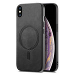 For iPhone XS Max 6.5 inch Leather Back Case Compatible with MagSafe Skin-touch Phone Cover