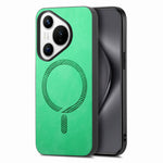 For Huawei Pura 70 Leather Back Magnetic Case Skin-touch Phone Cover