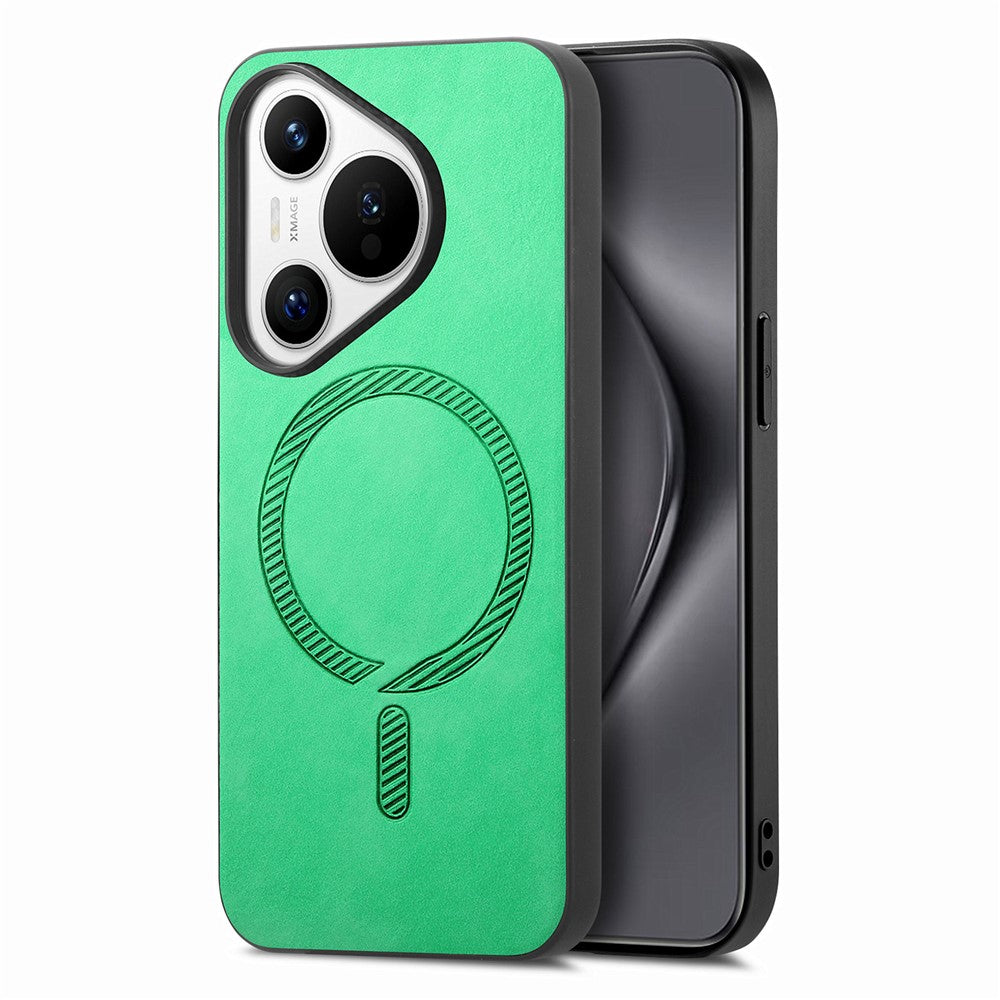 For Huawei Pura 70 Leather Back Magnetic Case Skin-touch Phone Cover