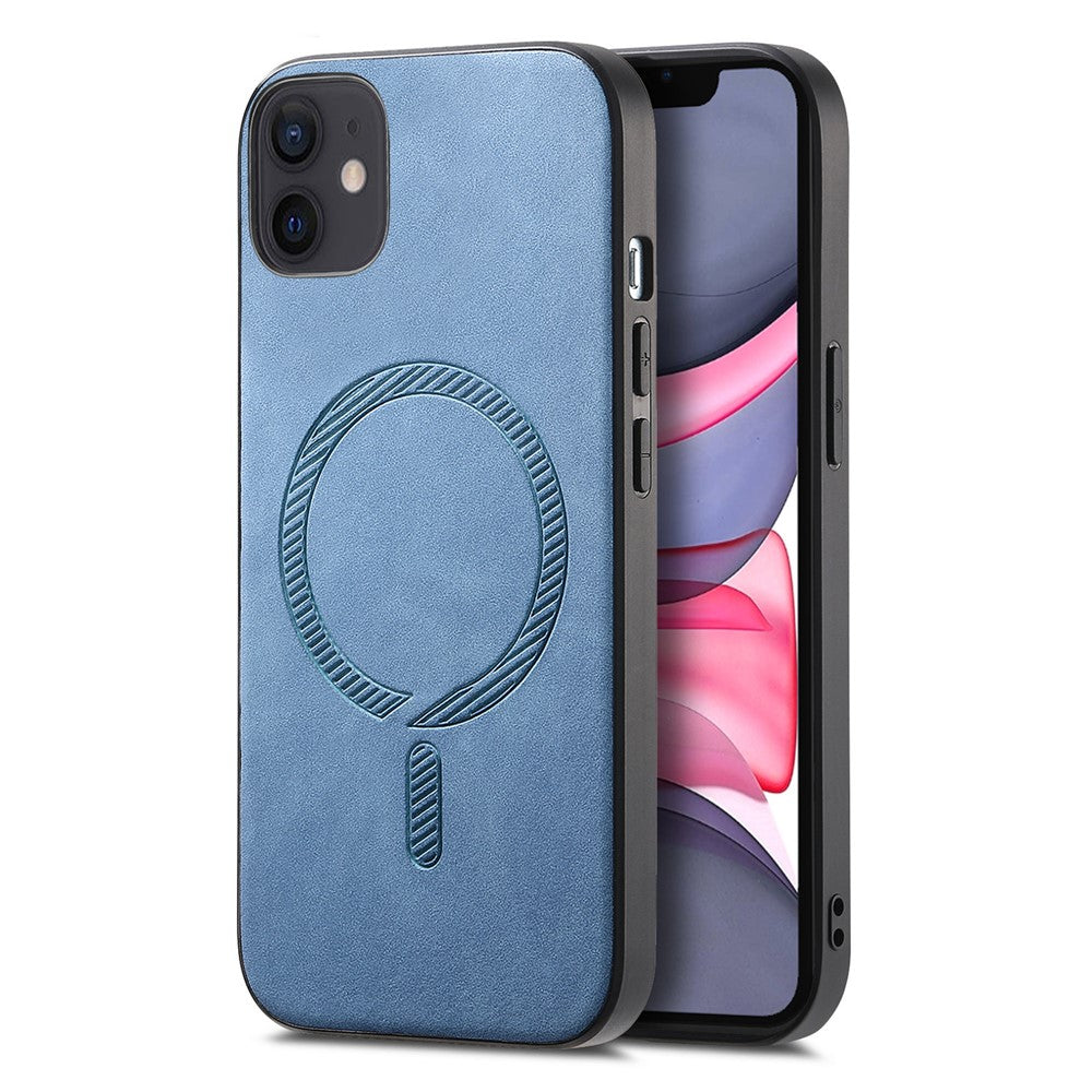 Til iPhone 11 læderbagside cover kompatibel med MagSafe Skin-touch telefoncover