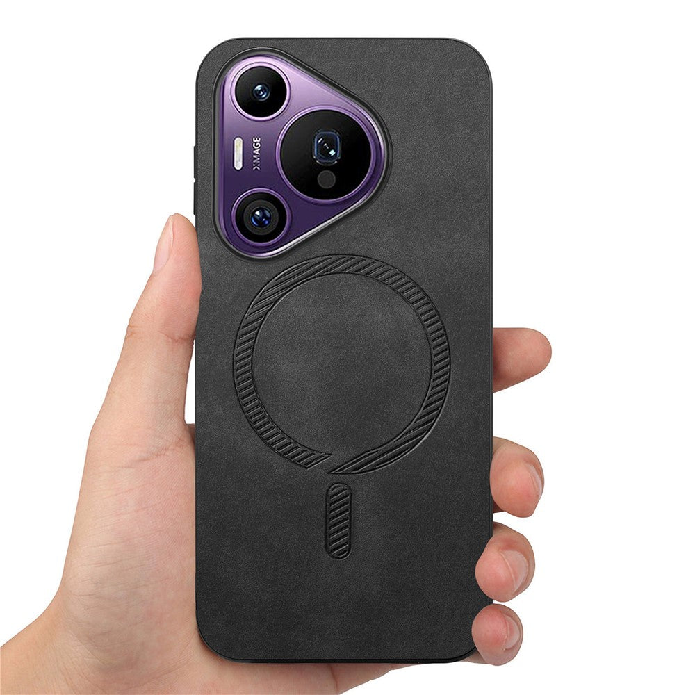 For Huawei Pura 70 Pro Leather Back Magnetic Case Skin-touch Phone Cover