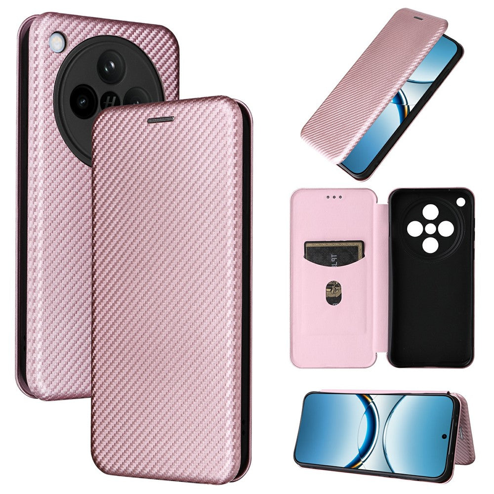 For Oppo Find X8 5G Case Carbon Fiber Texture Drop-Proof PU Leather Phone Cover
