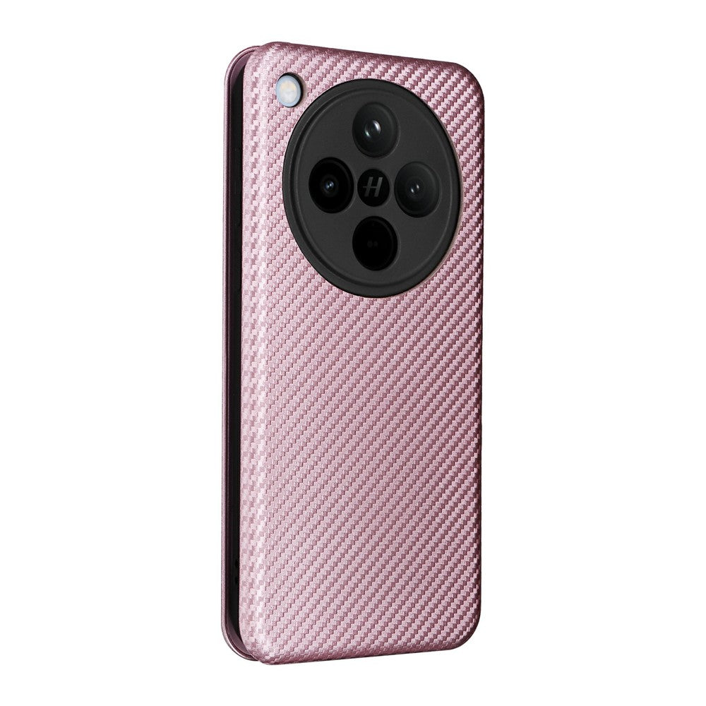 For Oppo Find X8 5G Case Carbon Fiber Texture Drop-Proof PU Leather Phone Cover