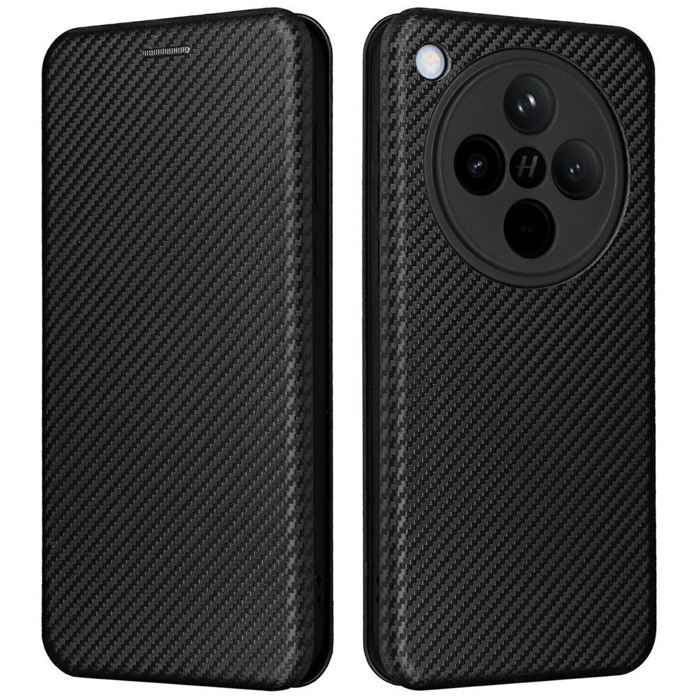 For Oppo Find X8 5G Case Carbon Fiber Texture Drop-Proof PU Leather Phone Cover