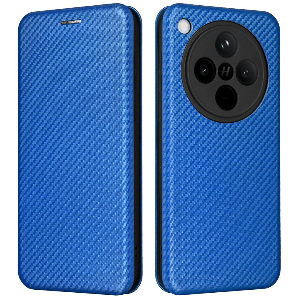 For Oppo Find X8 5G Case Carbon Fiber Texture Drop-Proof PU Leather Phone Cover