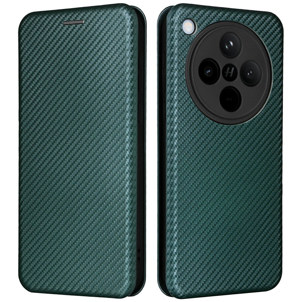 For Oppo Find X8 5G Case Carbon Fiber Texture Drop-Proof PU Leather Phone Cover