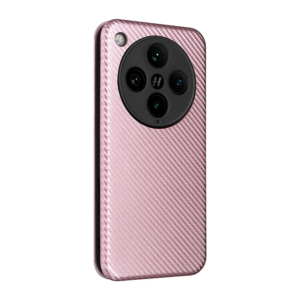 Oppo Find X8 Pro 5G-skal i kolfiber, stötsäkert PU-läder, mobilskal