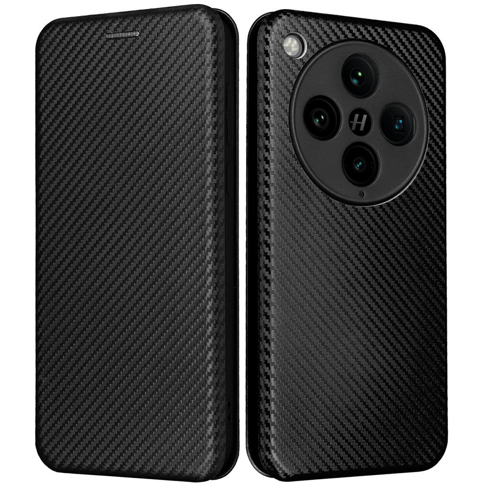 Oppo Find X8 Pro 5G-skal i kolfiber, stötsäkert PU-läder, mobilskal