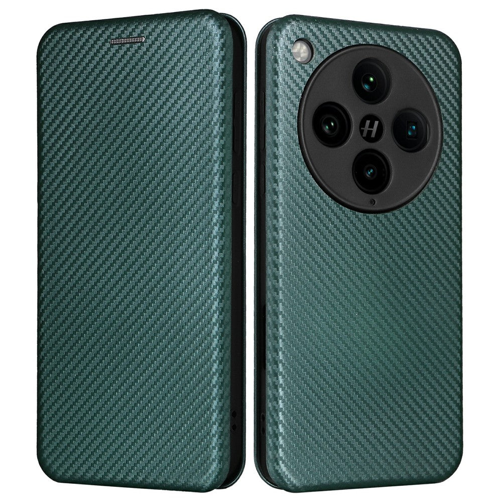 Oppo Find X8 Pro 5G-skal i kolfiber, stötsäkert PU-läder, mobilskal