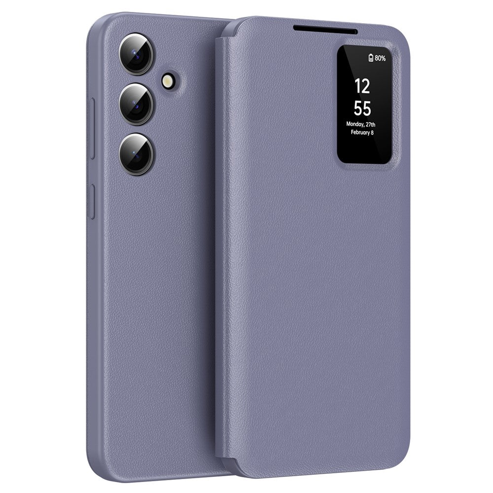 For Samsung Galaxy S24+ Leather Phone Case with View Window Card Slot