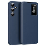 For Samsung Galaxy S25 Case with Card Holder Smart View Window PU Leather+PC+TPU Phone Cover
