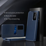 For Samsung Galaxy S25 Case with Card Holder Smart View Window PU Leather+PC+TPU Phone Cover