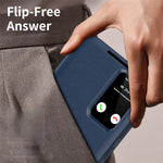 For Samsung Galaxy S25 Case with Card Holder Smart View Window PU Leather+PC+TPU Phone Cover