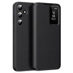 For Samsung Galaxy S25 Case with Card Holder Smart View Window PU Leather+PC+TPU Phone Cover