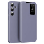 For Samsung Galaxy S25 Case with Card Holder Smart View Window PU Leather+PC+TPU Phone Cover