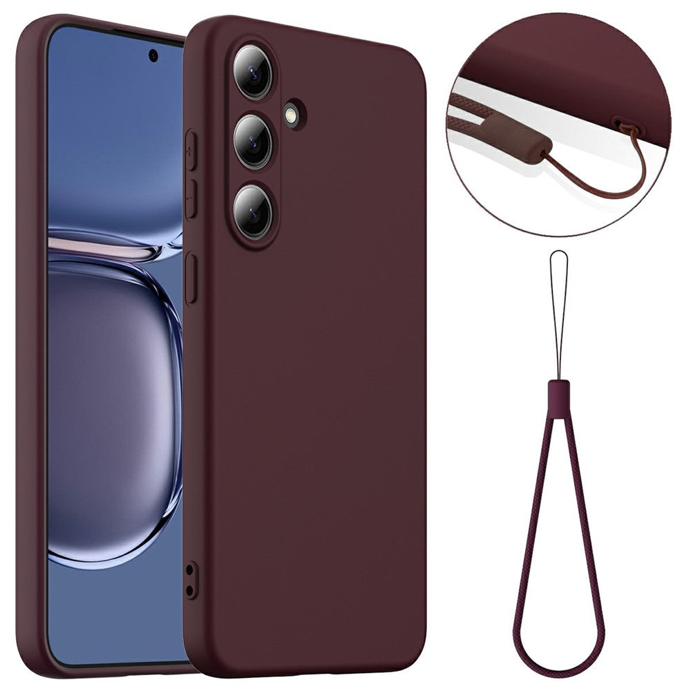 Till Samsung Galaxy S25 magnetiskt skal i flytande silikon med snodd