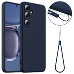 For Samsung Galaxy S25+ Magnetic Case Liquid Silicone Phone Cover with Lanyard