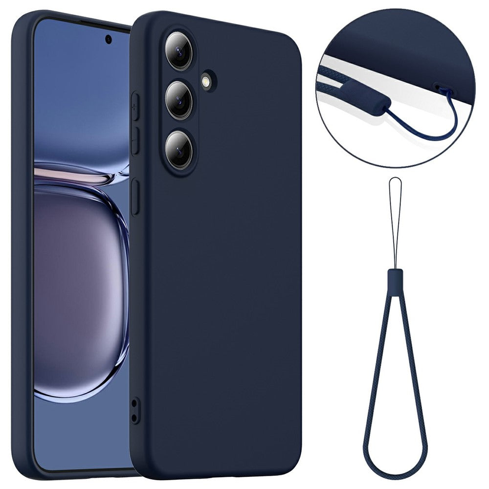 For Samsung Galaxy S25+ Magnetic Case Liquid Silicone Phone Cover with Lanyard