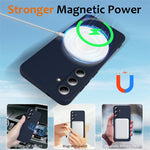 For Samsung Galaxy S25+ Magnetic Case Liquid Silicone Phone Cover with Lanyard