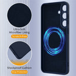 For Samsung Galaxy S25+ Magnetic Case Liquid Silicone Phone Cover with Lanyard