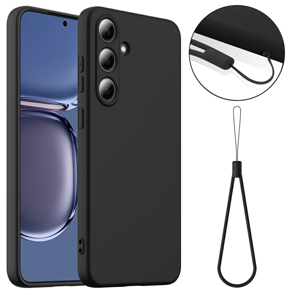 For Samsung Galaxy S25+ Magnetic Case Liquid Silicone Phone Cover with Lanyard