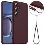 For Samsung Galaxy S25+ Magnetic Case Liquid Silicone Phone Cover with Lanyard
